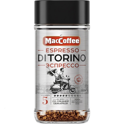 MacCoffee Espresso Di Torino, растворимый кофе, 190 гр